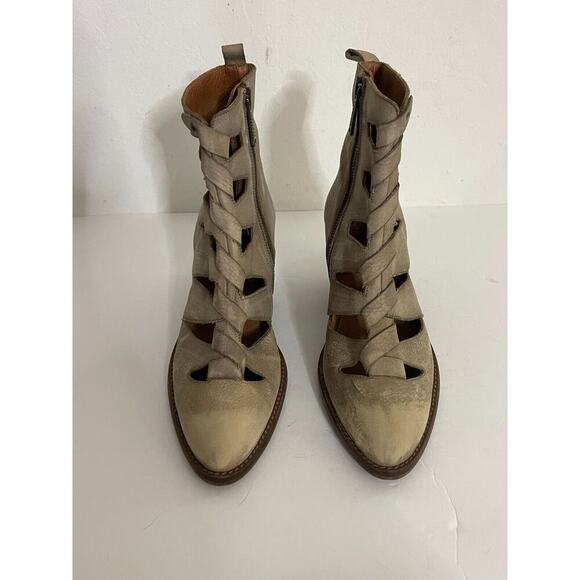 Veracruz Sundace Triga Boots 39 / 9 9.5 Taupe Distressed Leather Boho Cowgirl - Picture 4 of 12